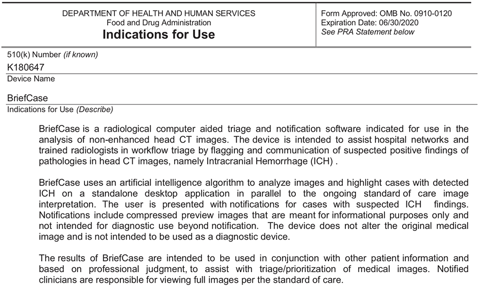 FDA Approval Statement (AIDOC)
